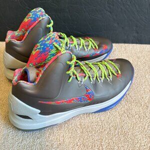 Nike KD 5 Kevin Durant Splatter Men's Basketball Shoes Size 13 Gray/Multicolor